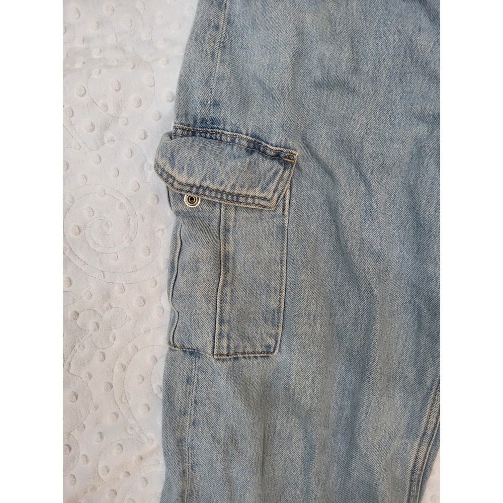 Old Navy Sky-Hi Wide Leg Cargo Jeans Light Wash Extra High Rise Womens Size 12 - Picture 10 of 10